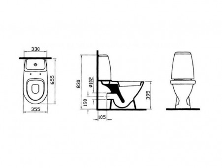 Напольный Унитаз-Биде «Vitra» Grand 35,5x65,5 с Крышкой-Сиденьем (9763B003-1206)