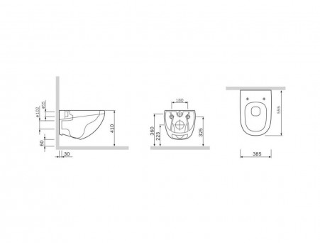 Подвесной Унитаз «AM.PM» Sensation 38,5x55,5 Безободковый FlashClean (C301700WH)