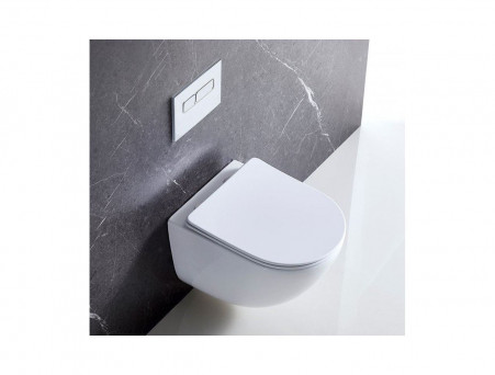 Подвесной Унитаз «BelBagno» Amanda 36,5x50 Безободковыйтс Крышкой-Сиденьем Микролифт (BB051CHR+BB051SC)