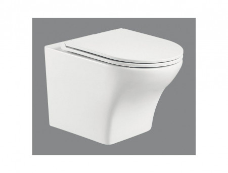 Подвесной Унитаз «BelBagno» Kraft 36x52 Безободковый с Крышкой-Сиденьем Микролифт (BB064CHR+BB870SC)