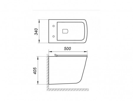 Подвесной Унитаз «BelBagno» Marmi 34x50 Безободковый (BB052CHR)