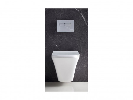 Подвесной Унитаз «BelBagno» Marmi 34x50 Безободковый с Крышкой-Сиденьем Микролифт (BB052CHR+BB052SC)