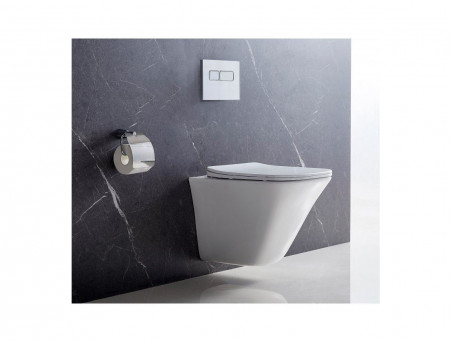 Подвесной Унитаз «BelBagno» Marmi 34x50 Безободковый с Крышкой-Сиденьем Микролифт (BB052CHR+BB052SC)