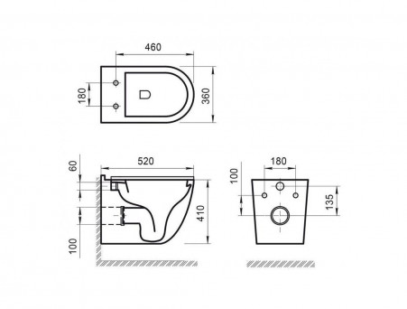 Подвесной Унитаз «BelBagno» Senso-R 36x52 Безободковый с Крышкой-Сиденьем Микролифт (BB017CHR+BB870SC)