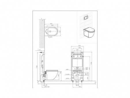 Подвесной Унитаз «Bravat» Gina C2190UW-ENG 36x55 с Крышкой-Сиденьем Микролифт (262972)