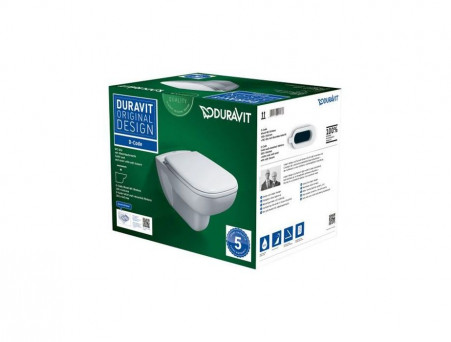 Подвесной Унитаз «Duravit» D-Code 35,5x54,5 Безободковый с Крышкой-Сиденьем Микролифт (45700900A1)