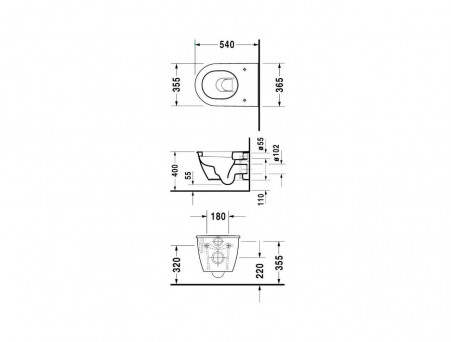 Подвесной Унитаз «Duravit» Darling 36,5x54 с Крышкой-Сиденьем Микролифт (2545090000+69890000)