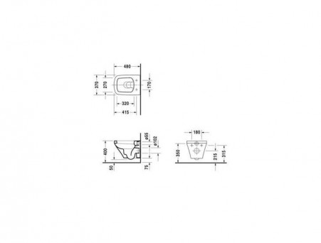 Подвесной Унитаз «Duravit» Durastyle 37x48 с Крышкой-Сиденьем Микролифт 2539090000 (2539090000+63790000)