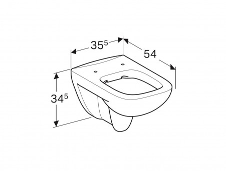 Подвесной Унитаз «Geberit» Renova Plan Rimfree 35x54 Безободковый (202170000)