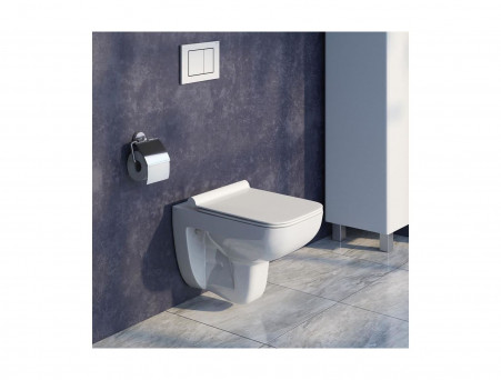 Подвесной Унитаз «Iddis» 35x55 Безободковый с Крышкой-Сиденьем Микролифт Slim (VIBRDSEi25)