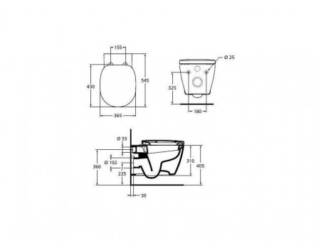 Подвесной Унитаз «Ideal Standard» Connect 36,5x54,5 (E803501)