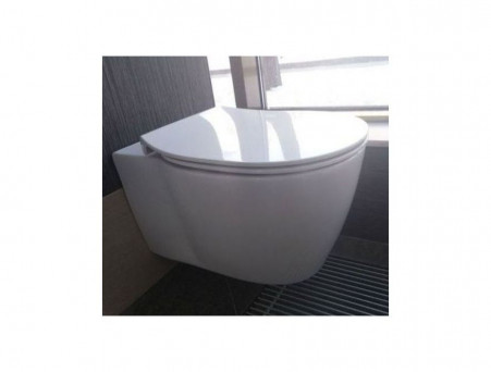 Подвесной Унитаз «Ideal Standard» Connect Aquablade 36,5x54 Безободковый с Крышкой-Сиденьем Микролифт Slim (E047901+E772401)