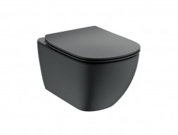 Подвесной Унитаз «Ideal Standard» Tesi 36,5x53 Безободковый Черный Матовый с Крышкой-Сиденьем Микролифт Slim (T0079V3+T3527V3)