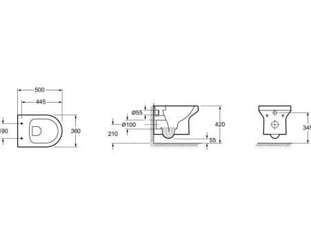 Подвесной Унитаз «Jacob Delafon» Elite 36x50 Безободковый с Крышкой-Сиденьем Микролифт (EDX114RU-00)