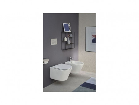 Подвесной Унитаз «Jacob Delafon» Rodin+ 35,5x52 Безободковый с Крышкой-Сиденьем Микролифт (EDY102-00+E23280-00)