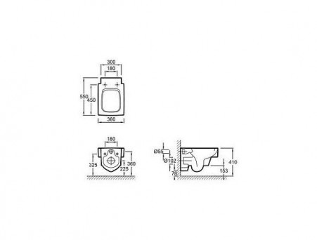 Подвесной Унитаз «Jacob Delafon» Terrace 38x55 (EDA102-00)