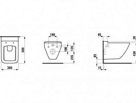 Подвесной Унитаз «Laufen» Palace 36x56 Безободковый (8.2070.6.000.000.1)