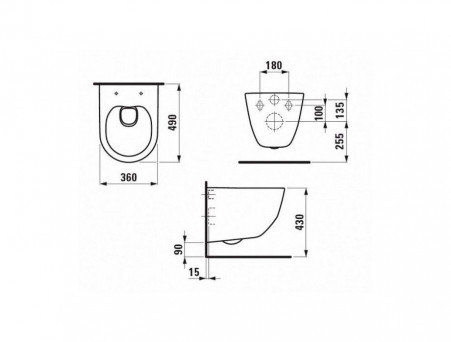 Подвесной Унитаз «Laufen» Pro 36x49 Безободковый с Крышкой-Сиденьем Микролифт (8.2096.5.000.000.1+8.9695.1.300.000.1)