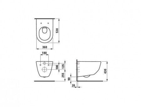 Подвесной Унитаз «Laufen» Pro 36x53 (8.2095.6.000.000.1)
