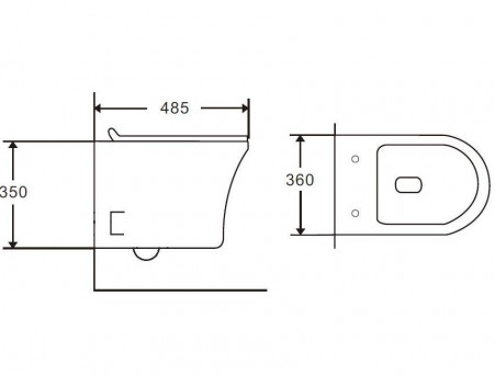 Подвесной Унитаз «Orange» 36x48,5 Безободковый с Крышкой-Сиденьем Микролифт Slim (C01-100W)