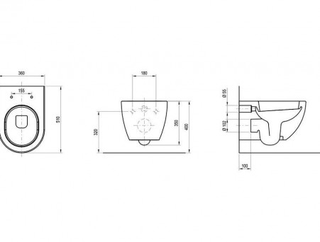 Подвесной Унитаз «Ravak» Uni Chrome 36x51 c Крышкой-Сиденьем Микролифт (X01516+X01549)