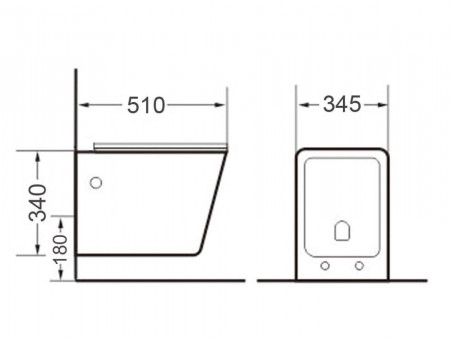 Подвесной Унитаз «Timo» Soli ТК-303 34,5x51 Безободковый с Крышкой-Сиденьем Микролифт (TK-303)