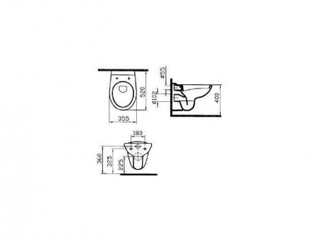 Подвесной Унитаз «Vitra» «Norm»us 35,5x52 (6855B003-0101)