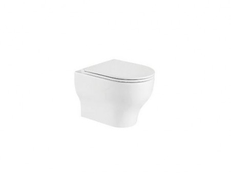 Подвесной Унитаз «WeltWasser» Erlenbach 004 GL-WT 36x49 Белый Глянец Безободковый с Крышкой-Сиденьем Микролифт Slim (10000003807)