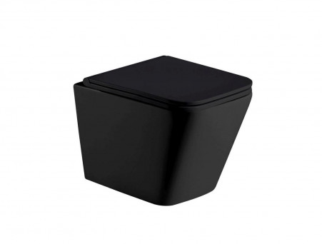 Подвесной Унитаз «WeltWasser» Gelbach 004 MT-BL 34x49 Черный Матовый Безободковый с Крышкой-Сиденьем Микролифт Slim (10000003748)