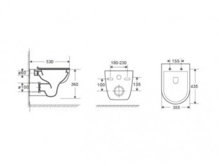 Подвесной Унитаз «WeltWasser» Kehlbach 004 GL-WT 35,5x53 Белый Глянец Безободковый с Крышкой-Сиденьем Микролифт Slim (10000003810)