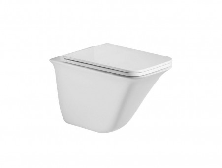 Подвесной Унитаз «WeltWasser» Rotbach 004 GL-WT 35,5x51 Белый Глянец Безободковый с Крышкой-Сиденьем Микролифт Slim (10000003669)