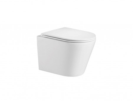 Подвесной Унитаз «WeltWasser» Salzbach 004 GL-WT 35,5x51,5 Белый Глянец Безободковый с Крышкой-Сиденьем Микролифт Slim (10000003666)