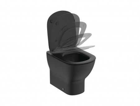Приставной Унитаз «Ideal Standard» Tesi 36.5x55.5 Черный Матовый с Крышкой-Сиденьем Микролифт Slim (T0077V3+T3527V3)
