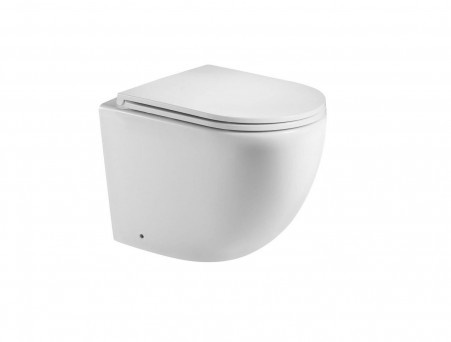 Приставной Унитаз «WeltWasser» Merzbach 002 GL-WT 36x57 Белый Глянец Безободковый с Крышкой-Сиденьем Микролифт Slim (10000003738)