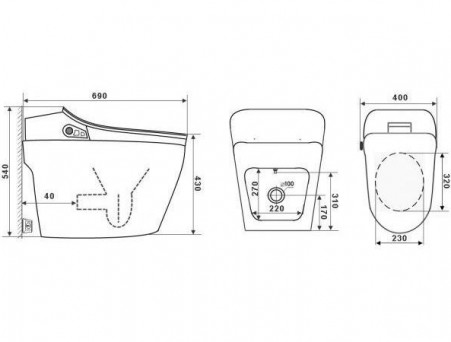 Приставной Унитаз-Биде «Timo» ТЕ-721 40x69 (TE-721)