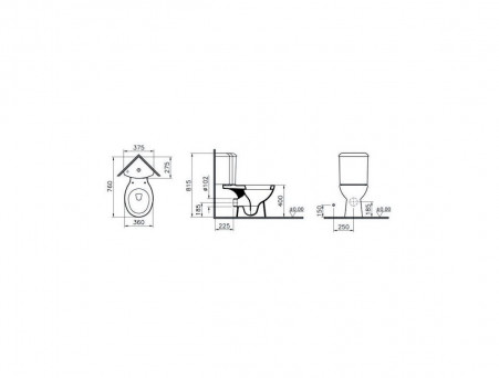 Унитаз-Компакт угловой «Vitra» Arkitekt 37,5x76 с Крышкой-Сиденьем (9754B003-7200)