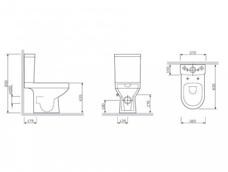 Унитаз-Компакт «AM.PM» Spirit V2.0 37x63,5 Безободковый FlashClean (C708600WH)