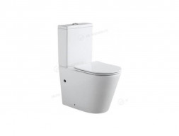 Унитаз-Компакт «Aquanet» Atago 38x61 Безободковый с Крышкой-Сиденьем Микролифт Slim (243546+243547)