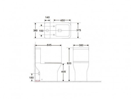 Унитаз-Компакт «Aquanet» Cube 38x64,5 Безободковый с Крышкой-Сиденьем Микролифт Slim (240208+240209)