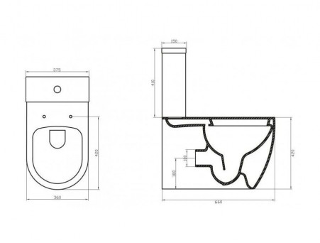 Унитаз-Компакт «BelBagno» Marino 37,5x66 Безободковый с Крышкой-Сиденьем Микролифт (BB105CPR+BB105SC+BB105T)