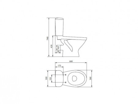Унитаз-Компакт «Cersanit» Trento-w 36x66 с Крышкой-Сиденьем Микролифт (S-KO-TR011-3/6-PL-w)