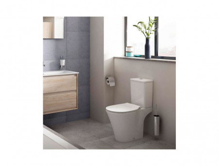 Унитаз-Компакт «Ideal Standard» Connect Air Aquablade 36,5x66,5 Безободковый с Крышкой-Сиденьем Микролифт Slim, Горизонтальный Выпуск (E009701+E073401+E036601)