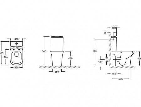 Унитаз-Компакт «Jacob Delafon» Vox 36x66,5 Безободковый с Крышкой-Сиденьем Микролифт (UJN102-00+ETM212-00+E20142-00)
