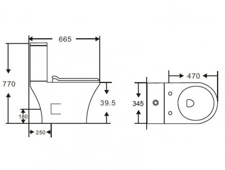Унитаз-Компакт «Orange» 34,5x66,5 Безободковый с Крышкой-Сиденьем Микролифт (C01-000W)