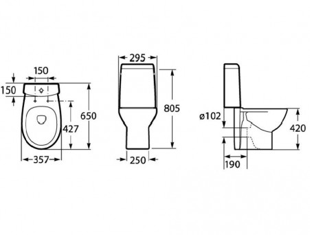 Унитаз-Компакт «Roca» Victoria Nord 35,7x65 с Крышкой-Сиденьем Микролифт (342ND7+341ND0+ZRU9000024)