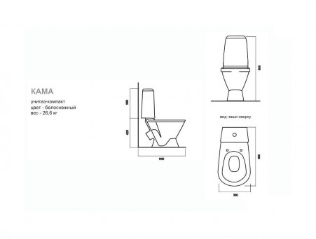 Унитаз-Компакт «Sanita» Кама 35x65 с Крышкой-Сиденьем Микролифт, Комфорт (KMASACC01070711)