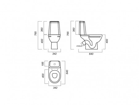 Унитаз-Компакт «Sanita» Марс 34,2x64 Безободковый с Крышкой-Сиденьем Микролифт, Комфорт (MRSSACC01030413R)