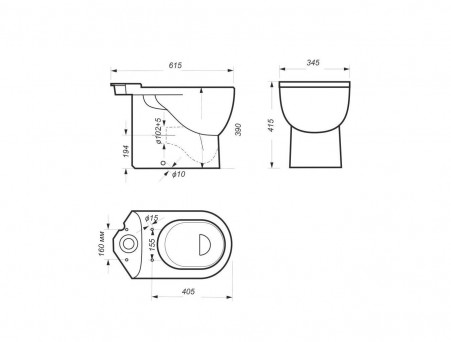 Унитаз-Компакт «Sanita Luxe» Best Color Sea 34,5x62 с Крышкой-Сиденьем Микролифт (BSTSLCC08120522)