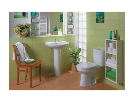 Унитаз-Компакт «Santek» Анимо 38x63,5, Косой Выпуск с Крышкой-Сиденьем Дюропласт (1.WH30.2.134)