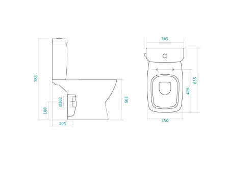Унитаз-Компакт «Santek» Нео 36,5x63,5 с Крышкой-Сиденьем Микролифт Slim (1.WH30.2.470)